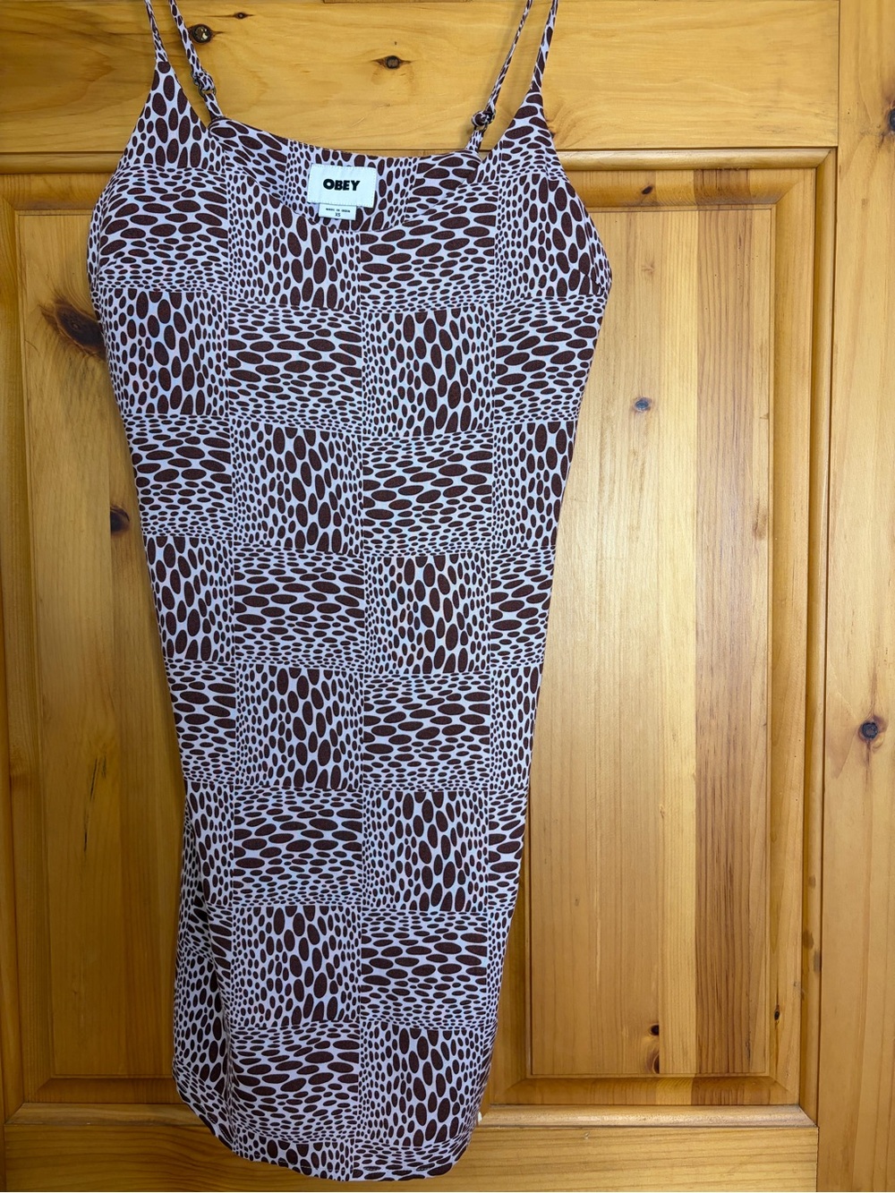 Obey Brown & purple Spotted Slip Dress